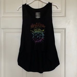Black hi-low “Sublime” tank top